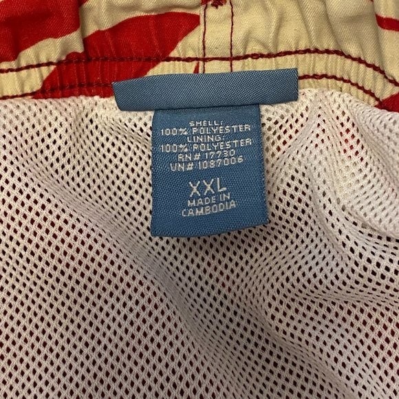 Men's XXL swimsuit, Red and cream with liner, 100% Polyester - Picture 3 of 8